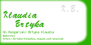 klaudia brtyka business card